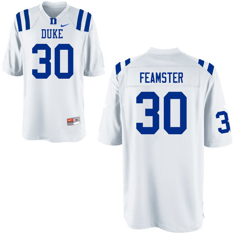 Men #30 Brandon Feamster Duke Blue Devils College Football Jerseys Sale-White